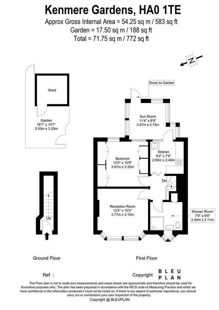 1 bedroom maisonette to rent - floorplan