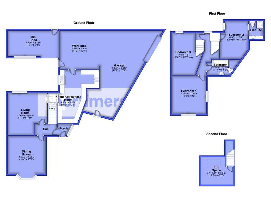 3 bedroom end of terrace house for sale - floorplan