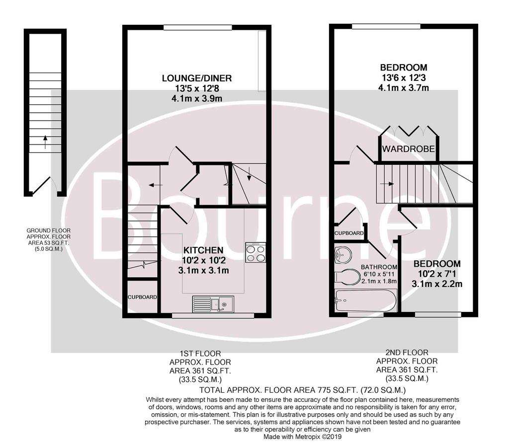 3 bedroom terraced house to rent - floorplan