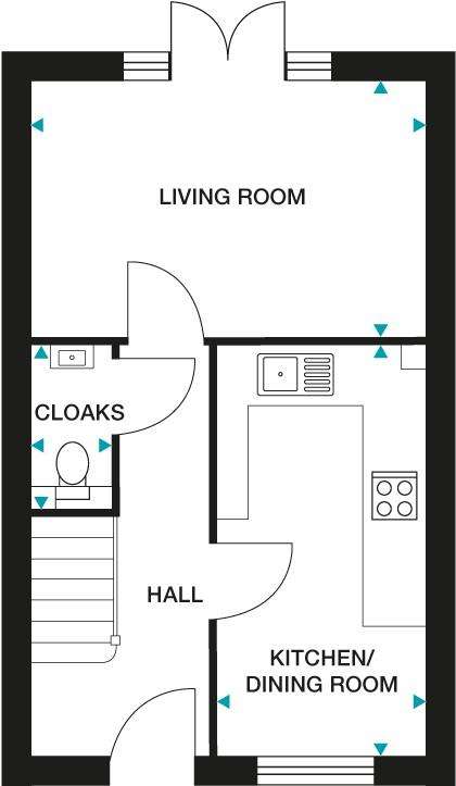 2 bedroom semi-detached house for sale - floorplan