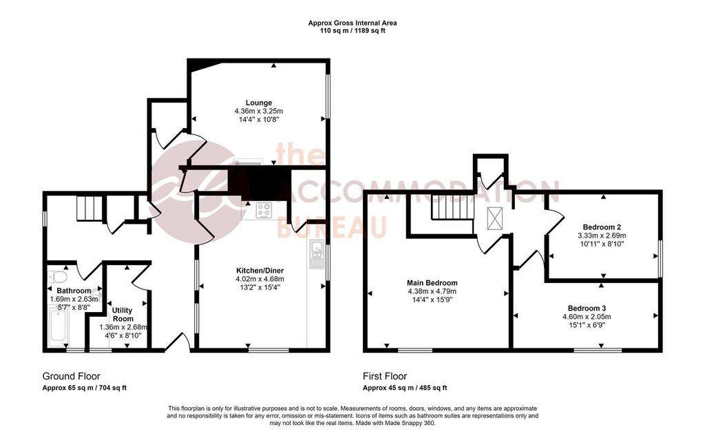 3 bedroom semi-detached house to rent - floorplan