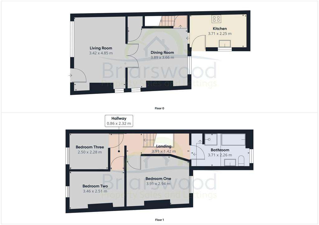 3 bedroom terraced house for sale - floorplan