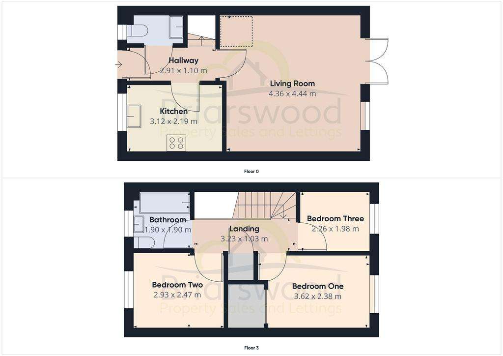 3 bedroom terraced house for sale - floorplan