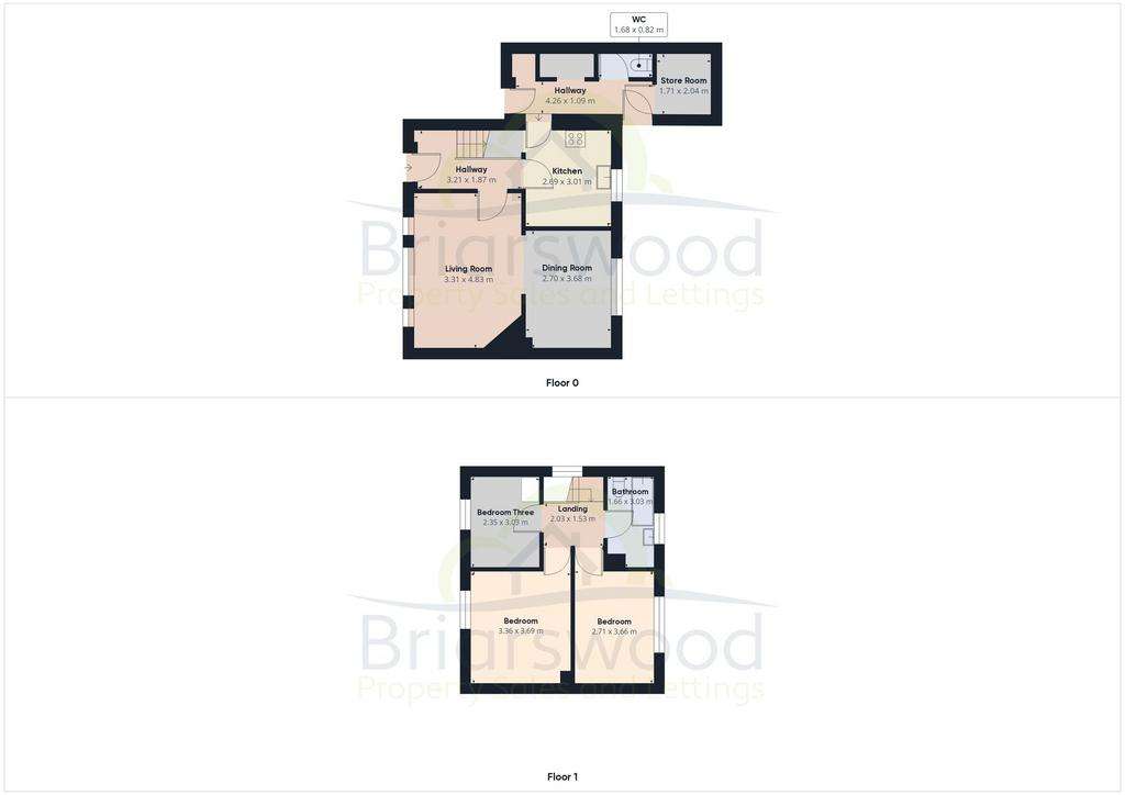 3 bedroom semi-detached house for sale - floorplan