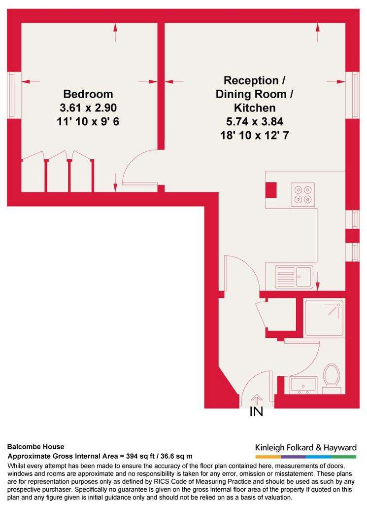 1 bedroom flat to rent - floorplan