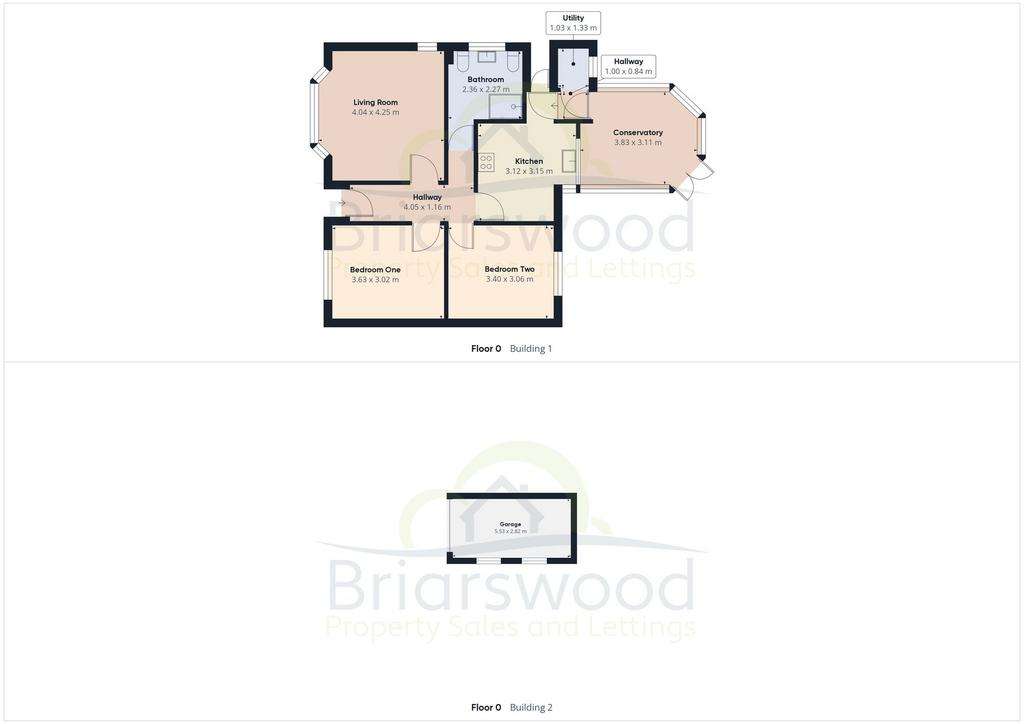 2 bedroom detached bungalow for sale - floorplan