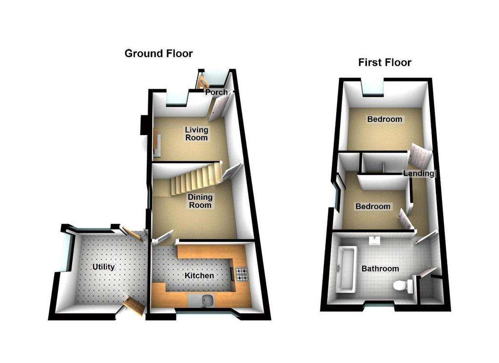 2 bedroom semi-detached house for sale - floorplan