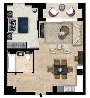 1 bedroom flat to rent - floorplan