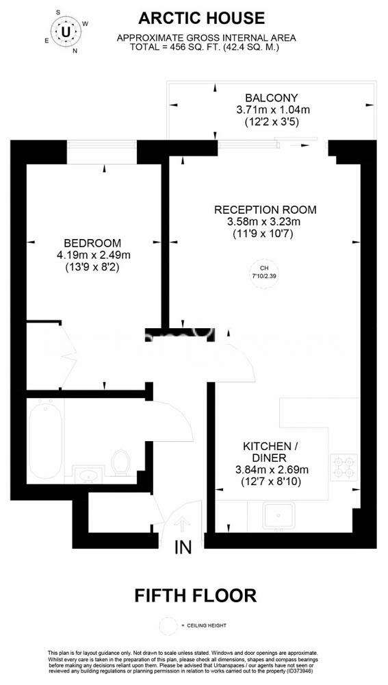 1 bedroom flat to rent - floorplan