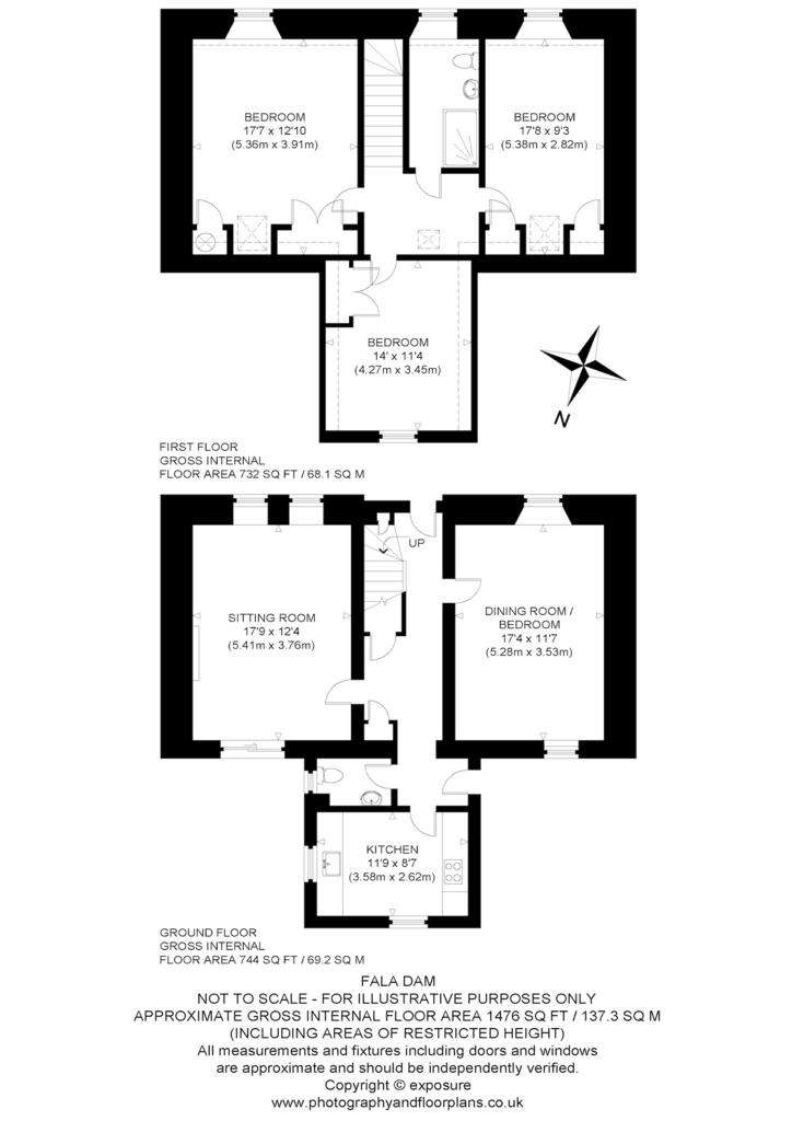 3 bedroom terraced house for sale - floorplan