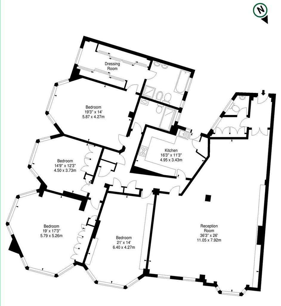 5 bedroom flat to rent - floorplan