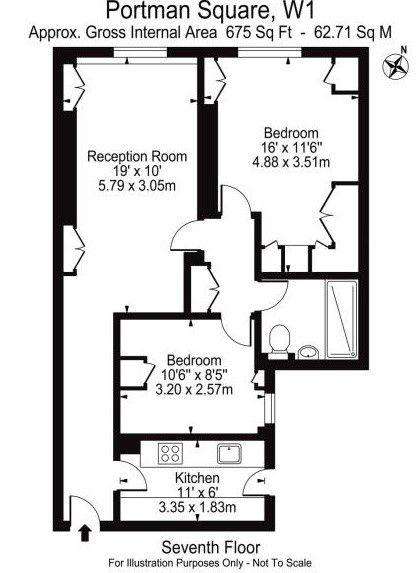 2 bedroom flat to rent - floorplan