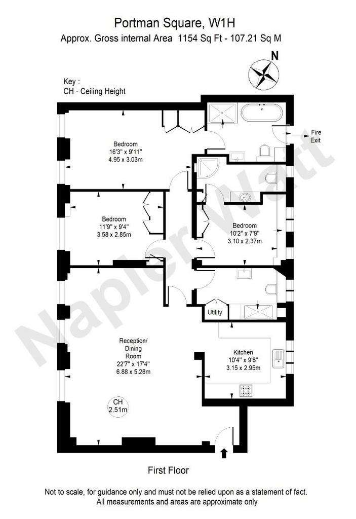 3 bedroom flat to rent - floorplan