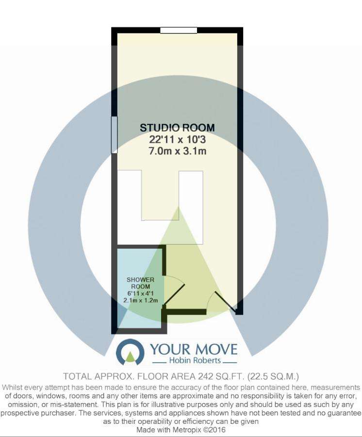 Studio flat to rent - floorplan