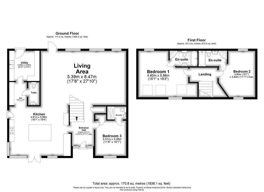 3 bedroom barn conversion to rent - floorplan