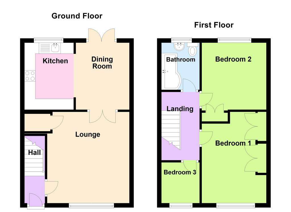 3 bedroom town house for sale - floorplan