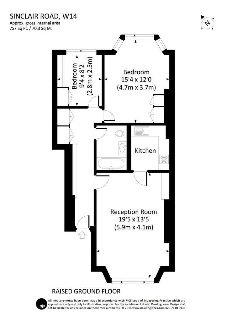 2 bedroom flat to rent - floorplan