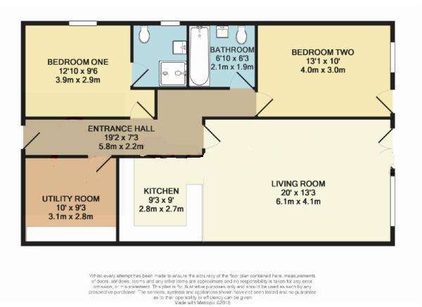 2 bedroom flat to rent - floorplan