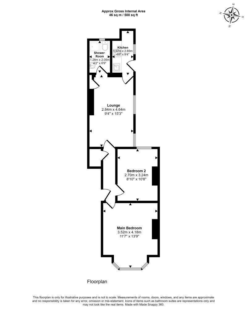 2 bedroom flat for sale - floorplan