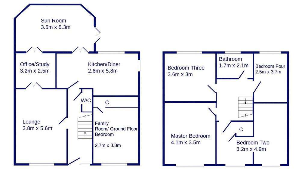 5 bedroom semi-detached house for sale - floorplan