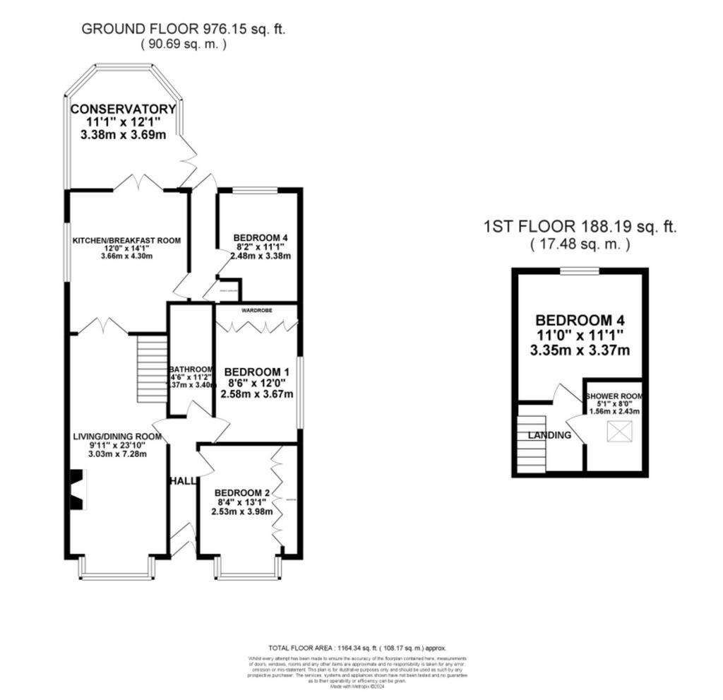 4 bedroom detached bungalow for sale - floorplan