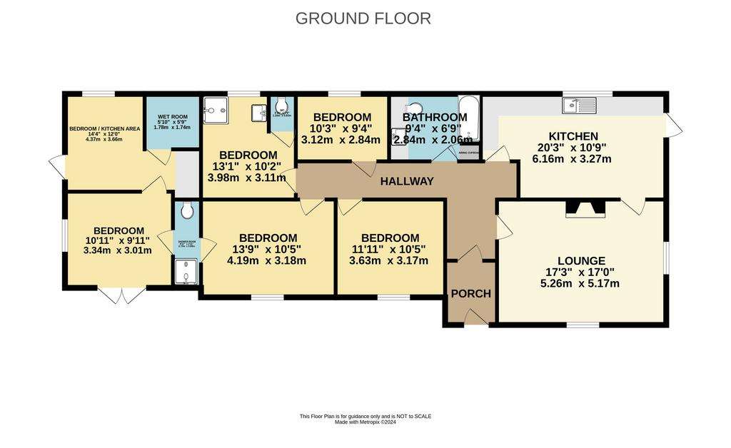 6 bedroom detached bungalow to rent - floorplan