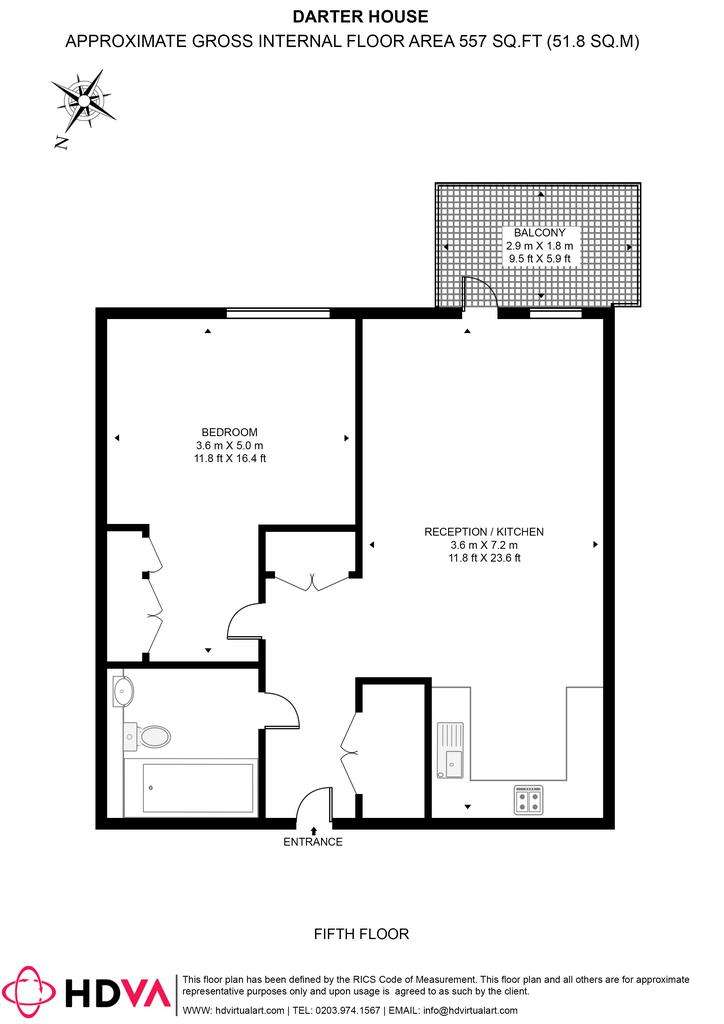 1 bedroom flat to rent - floorplan