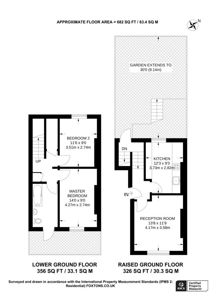 2 bedroom flat to rent - floorplan