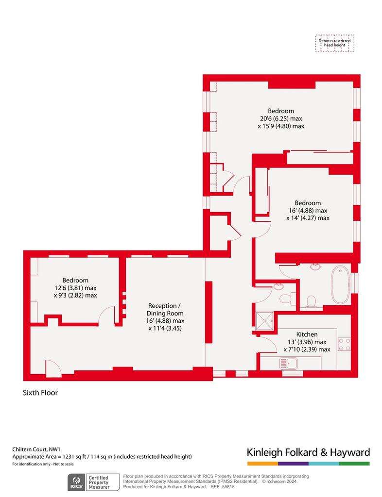 3 bedroom flat for sale - floorplan