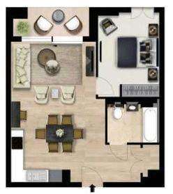 1 bedroom flat to rent - floorplan