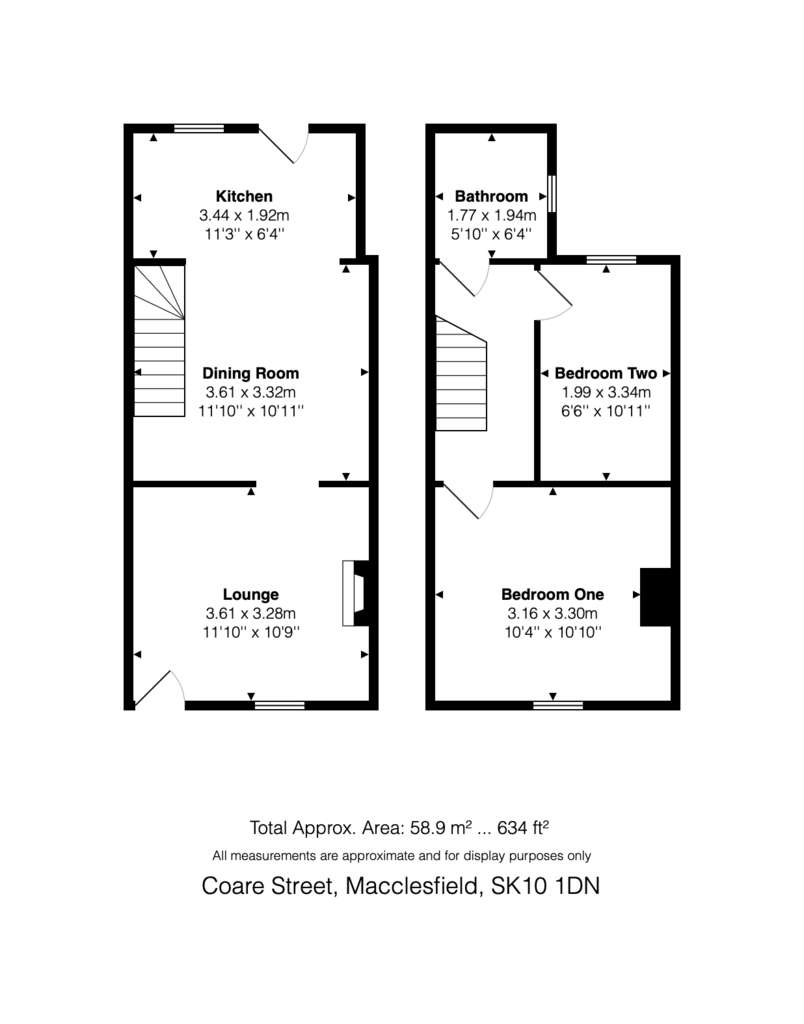 2 bedroom terraced house for sale - floorplan