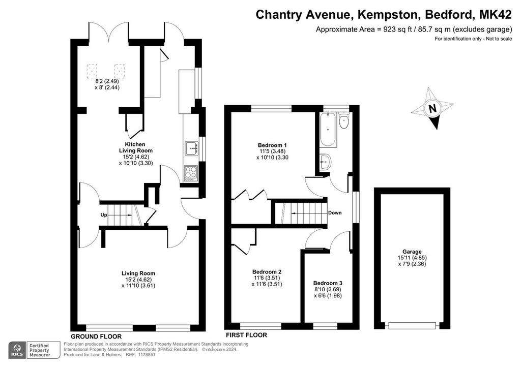 3 bedroom semi-detached house for sale - floorplan