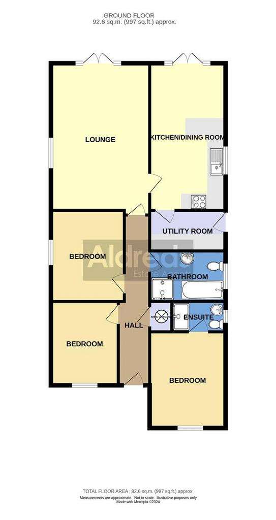 3 bedroom detached bungalow for sale - floorplan