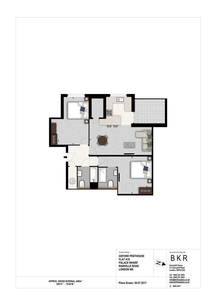 2 bedroom flat to rent - floorplan