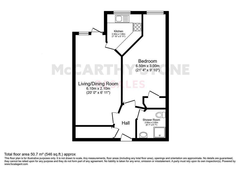 1 bedroom flat for sale - floorplan