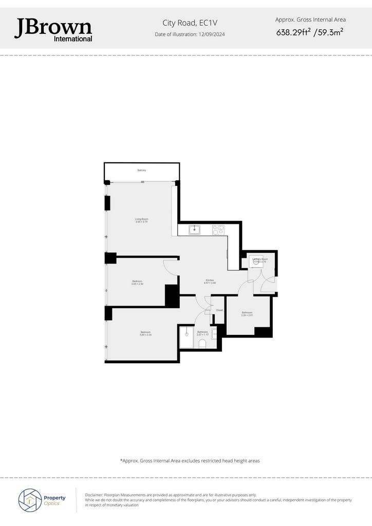 2 bedroom flat to rent - floorplan