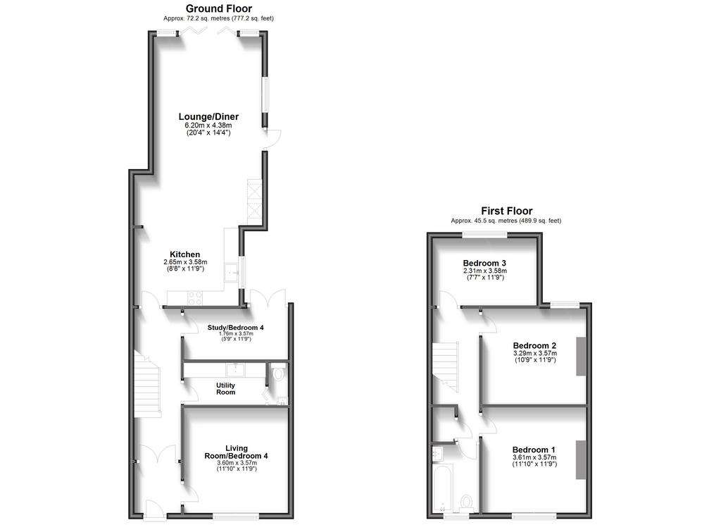 4 bedroom semi-detached house to rent - floorplan