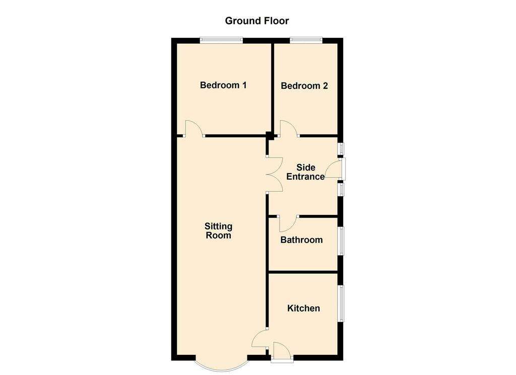 2 bedroom semi-detached bungalow for sale - floorplan