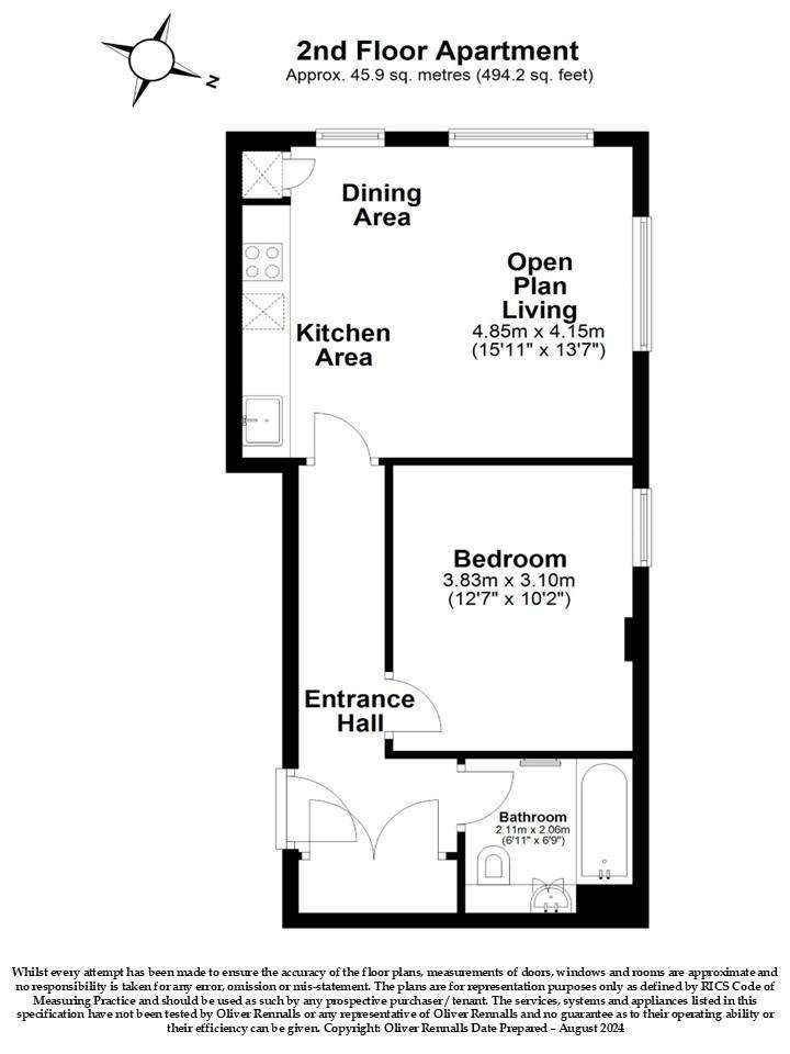 1 bedroom flat for sale - floorplan