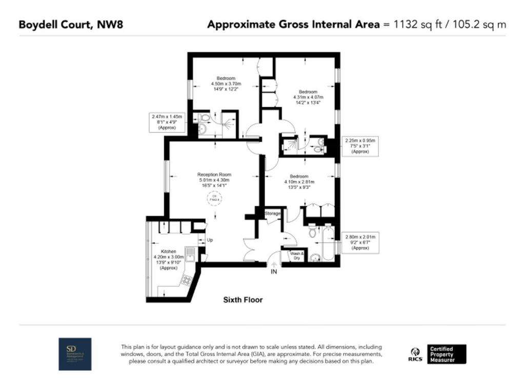 3 bedroom flat to rent - floorplan