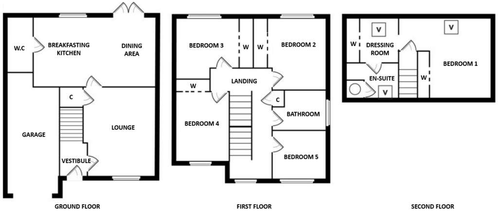 5 bedroom detached villa for sale - floorplan