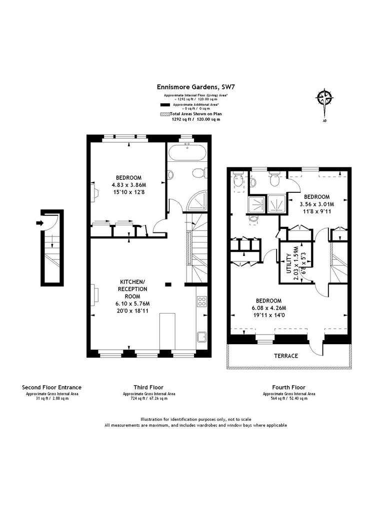 3 bedroom flat to rent - floorplan