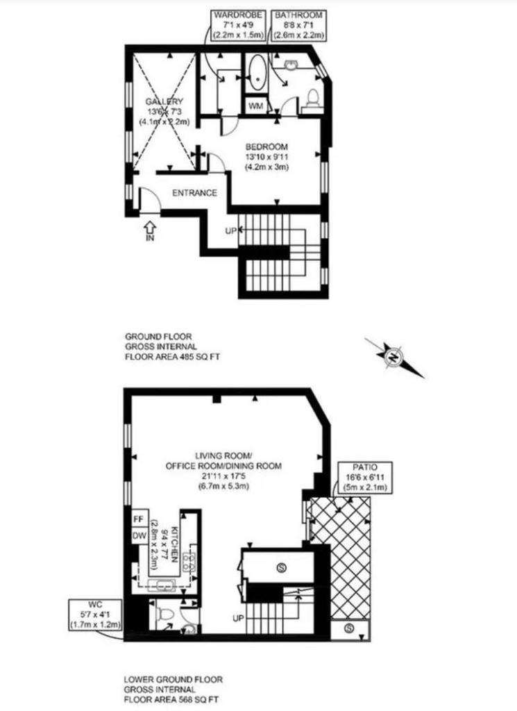 1 bedroom flat to rent - floorplan