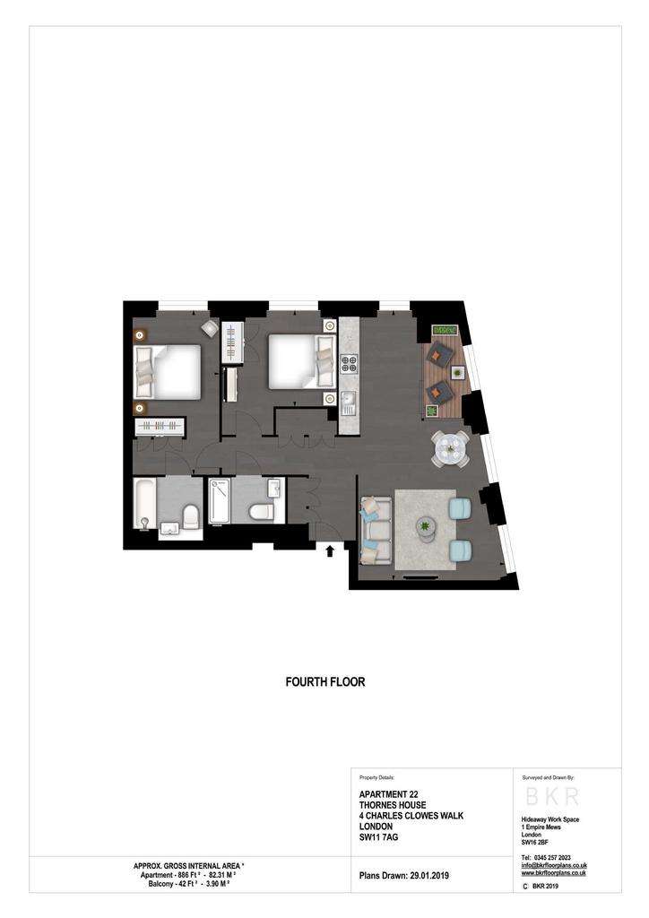 2 bedroom flat to rent - floorplan