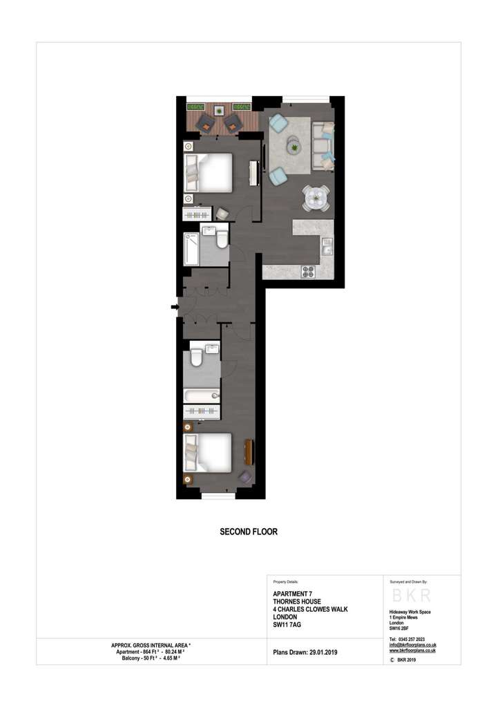 2 bedroom flat to rent - floorplan