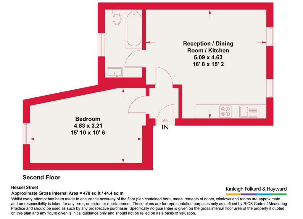 1 bedroom flat to rent - floorplan