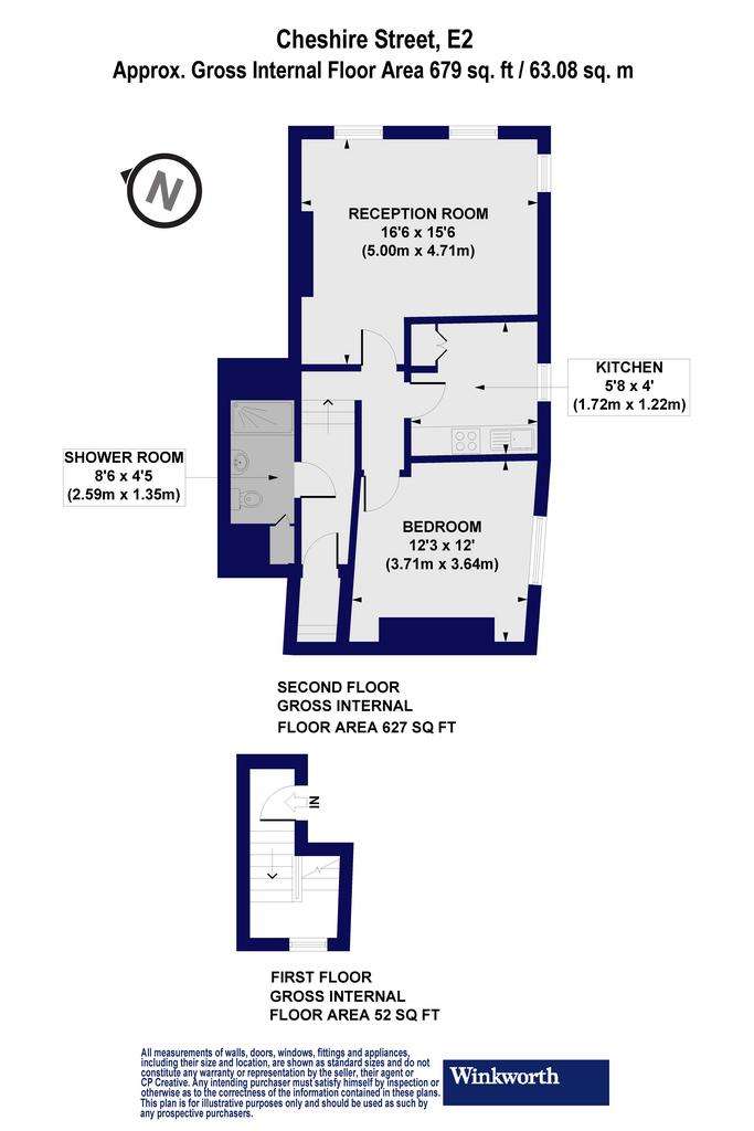 1 bedroom flat to rent - floorplan