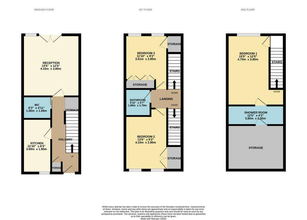 3 bedroom end of terrace house for sale - floorplan