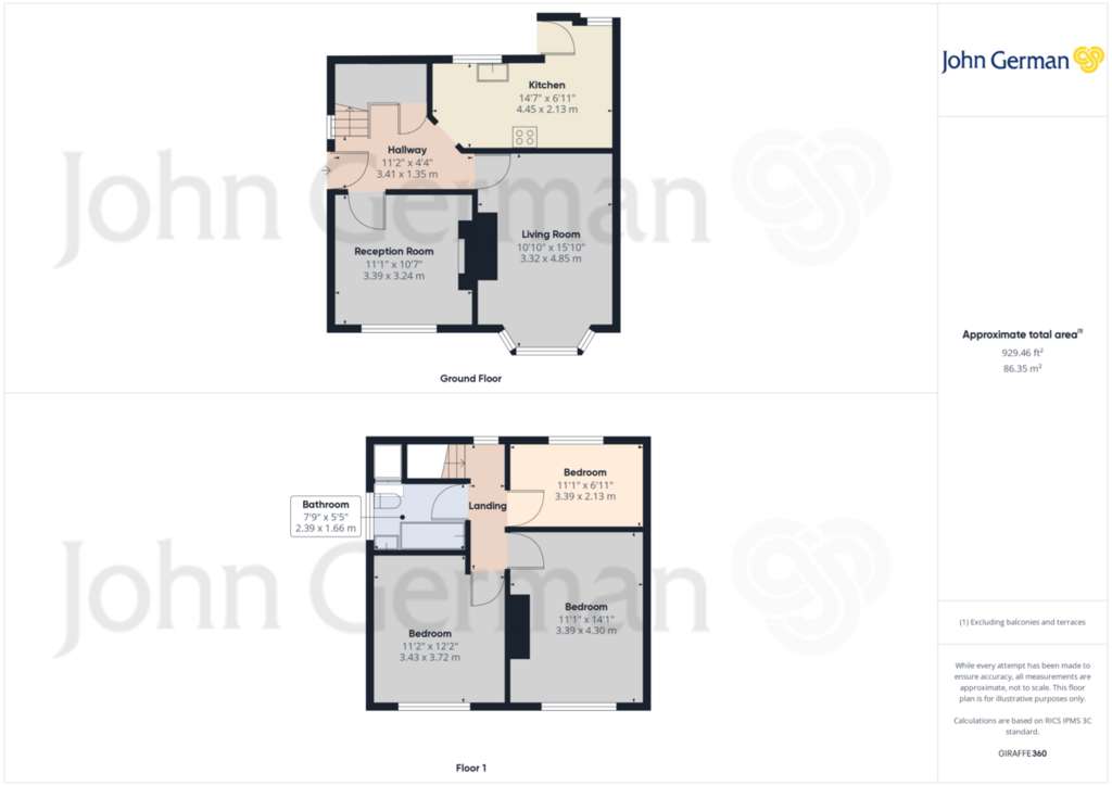 3 bedroom semi-detached house for sale - floorplan