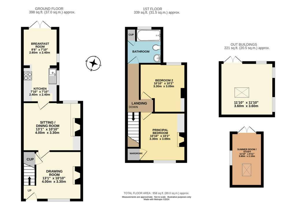 2 bedroom end of terrace house for sale - floorplan